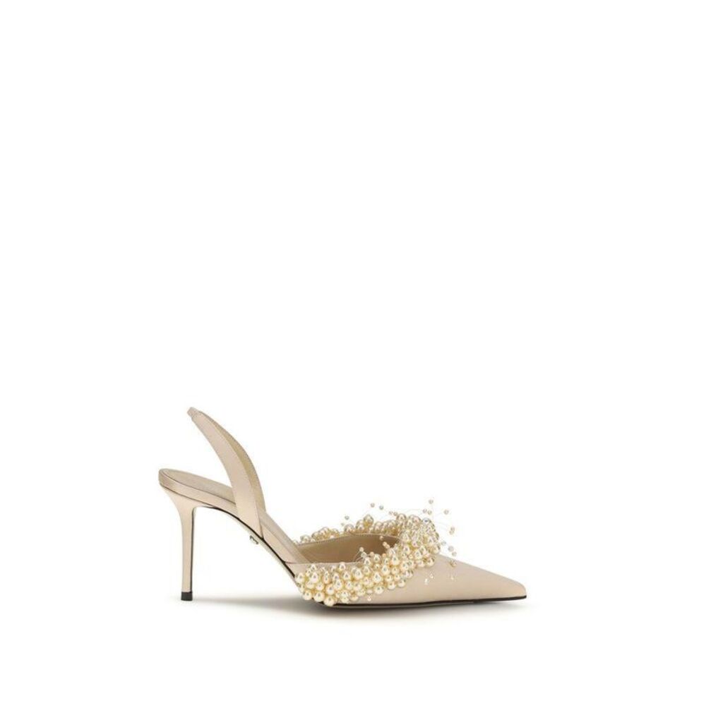 MACH & MACH Silk High Heel Pumps Women Beige